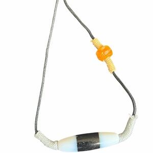 Black White Medicine Buddha Dzi BeadNecklace Tibetan SpiritualProtectionPendant